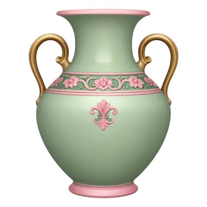 A vintage vase in sage and pink color sticker