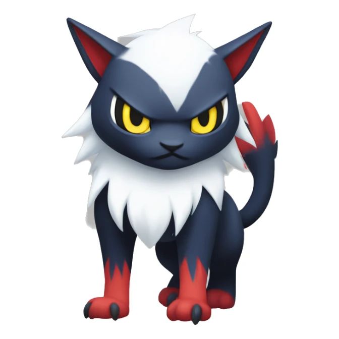 Edgy Cool Kawaii Litten-Absol-Pokémon Full Body sticker