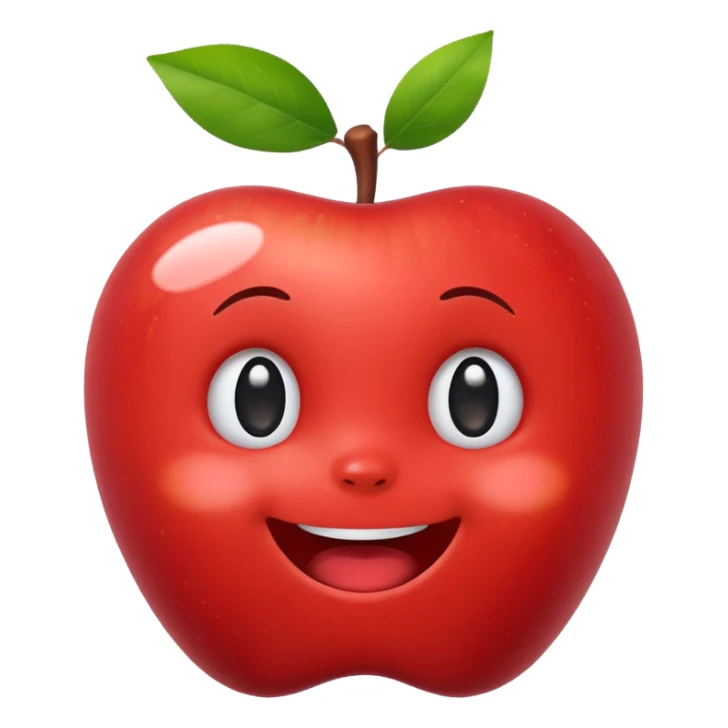 lububu cute expression, apple emoji style, simple bright, rounded, playful sticker