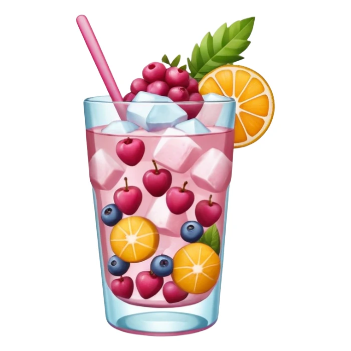 Emoji de una cóctel de frutas rosadas sticker