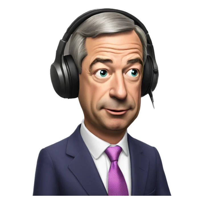 Nigel Farage listening to music  sticker