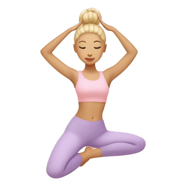 Pastel pink yoga with Asian blond girl sticker