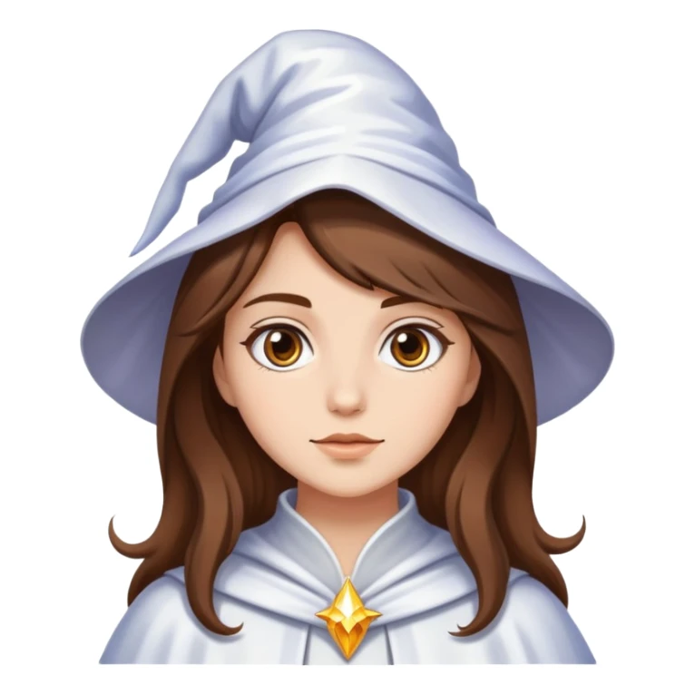 Pretty girl brown hair white wizard sticker
