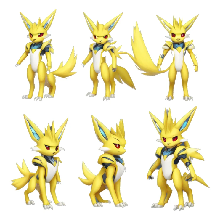 Renamon-Jolteon-Zeraora-medabot-mecha full body sticker