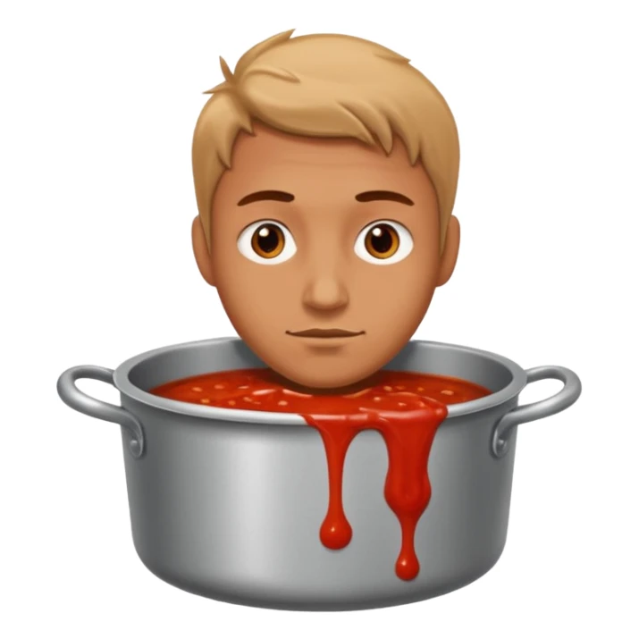 a man lost in a pot of sauce sticker