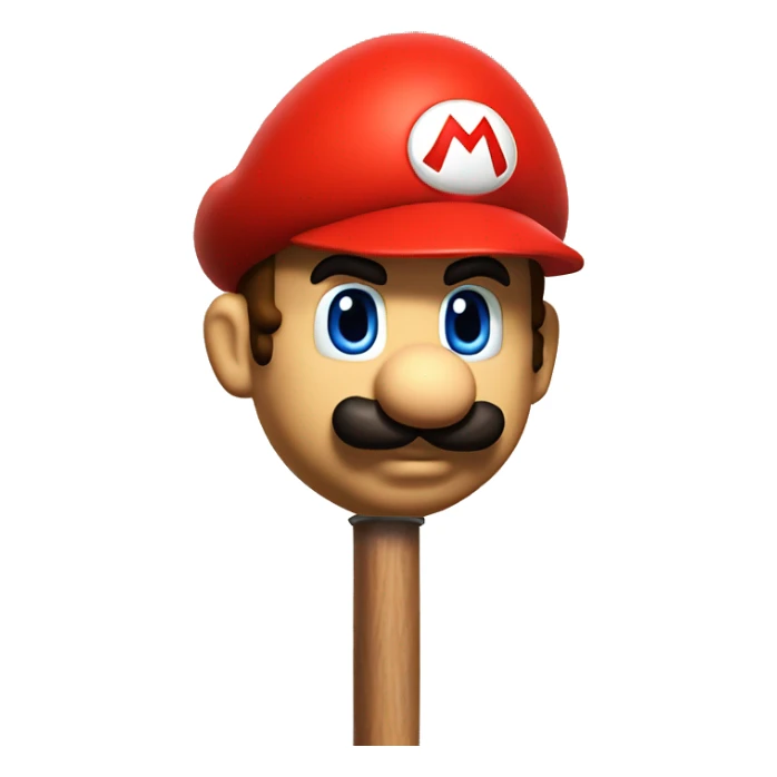 Super Mario with a plunger in his hands sticker