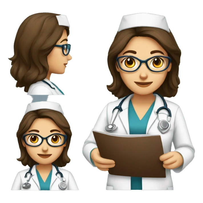 Femme brune médecin avec lunette  sticker