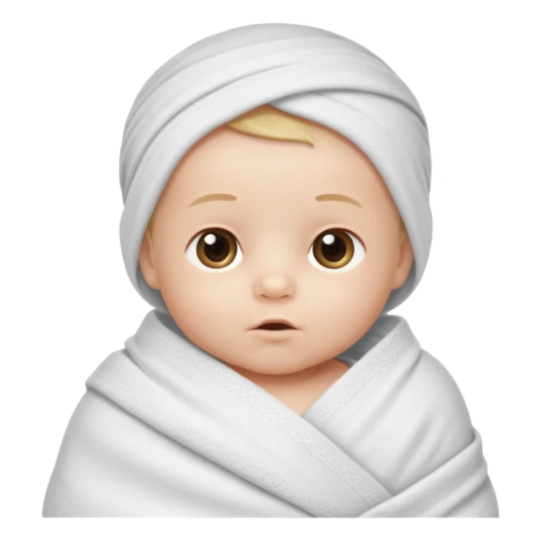 A baby boy wrapped up in a swaddle sticker