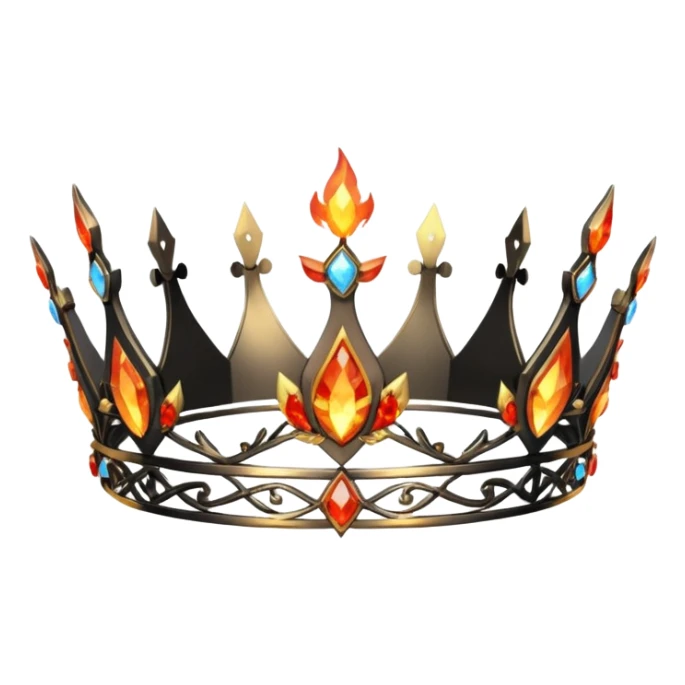 fantasy magic tiara of fire and ash low poly sticker