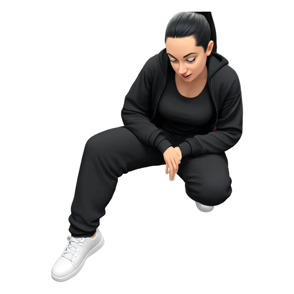 girl in black attire sticker