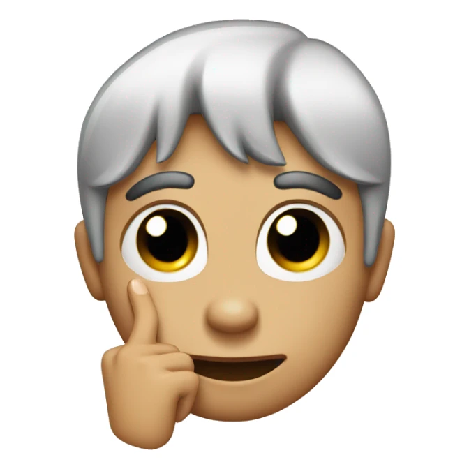 Emoji with one eyebrow raised and one finger shushing sticker