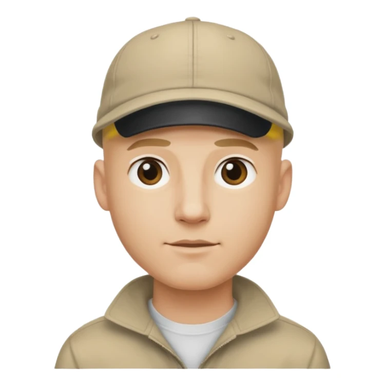 Homme fort blond chauve casquette sticker