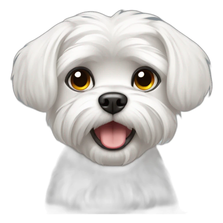 white Maltese little dog with angry face and black eyes sticker