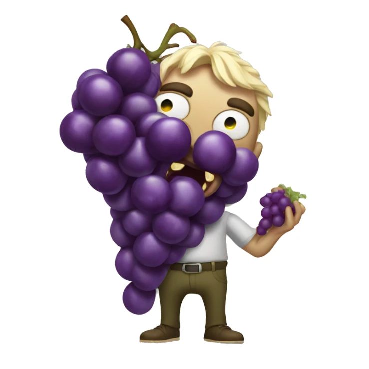 a zomie eating a big fat juicy grape sticker