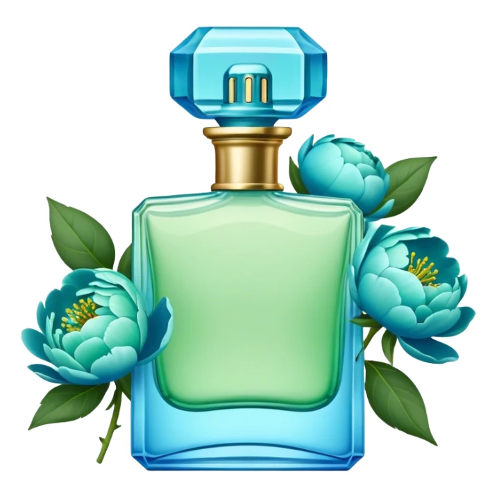 Sky green perfume and blue peonies  sticker