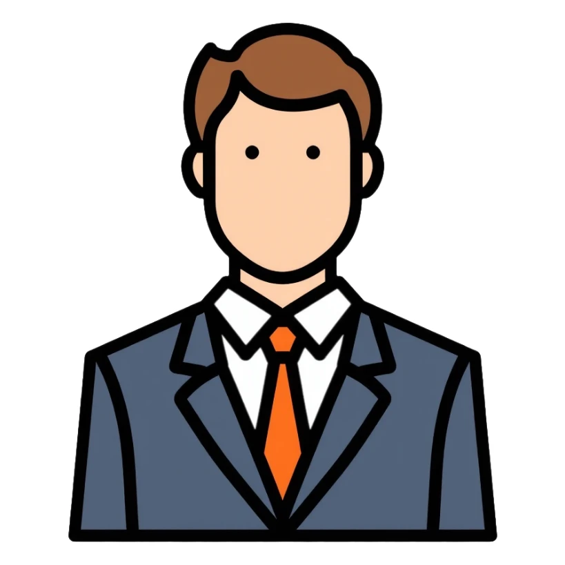 professional businessman with tie and suit sticker