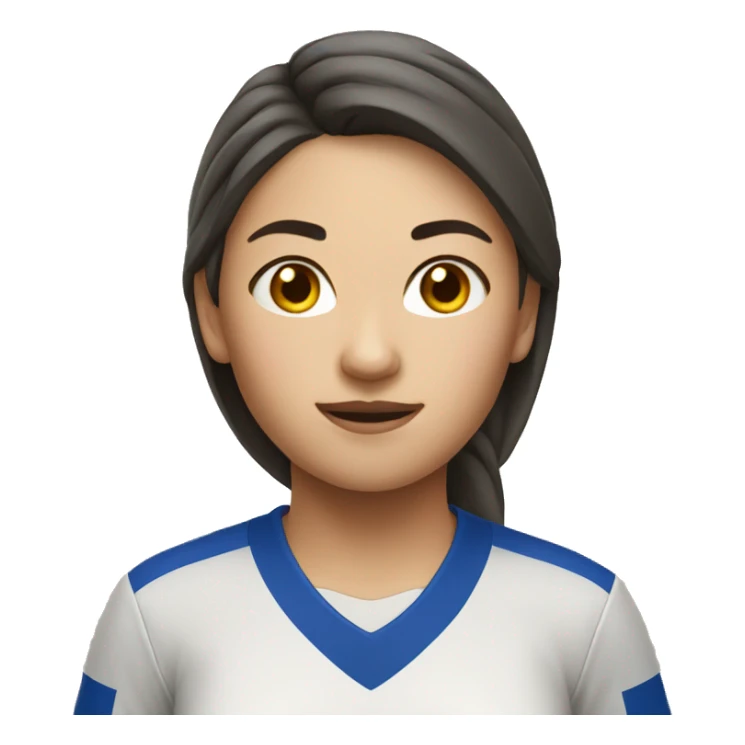 Asian Caucasian female soccer player sticker