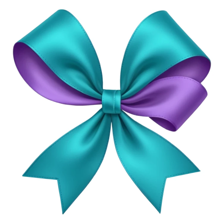Teal and purple ribbon sticker