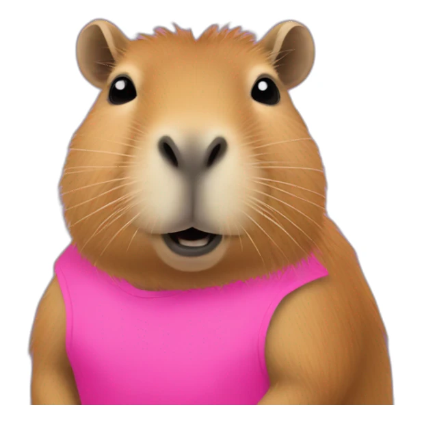 capybara wearing rebel pink shirt sticker