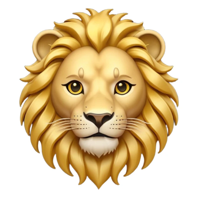 A 3D cartoon lion head tattoo design with flowing mane, bold lines, symbolizing courage and power, Memoji-style. sticker