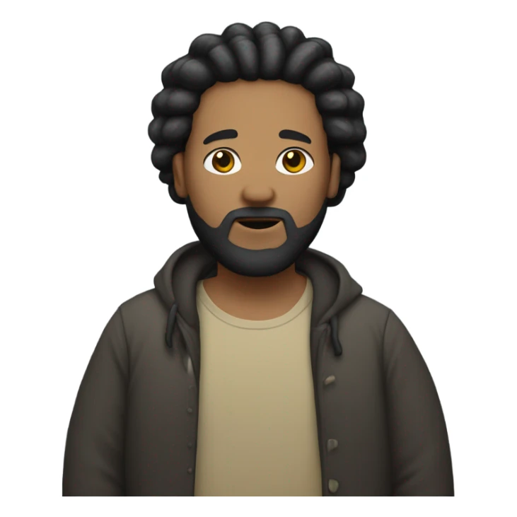 short fat light skin man with black beard and dreads sticker