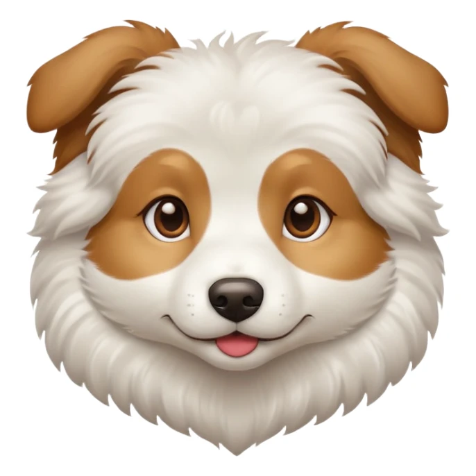 Dog white and light brown with heart in the forehead  sticker