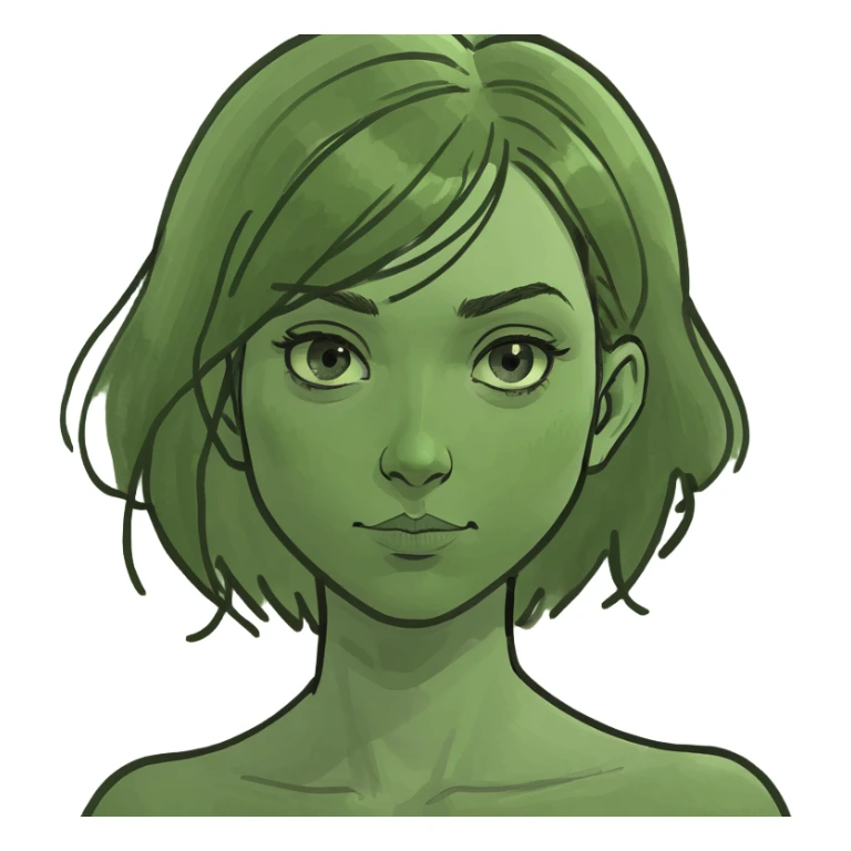 Un emoji de una chica con el pelo la vio sticker