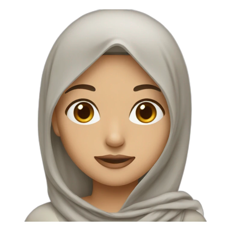 Muslim girl with brown hair and white higdgab  sticker