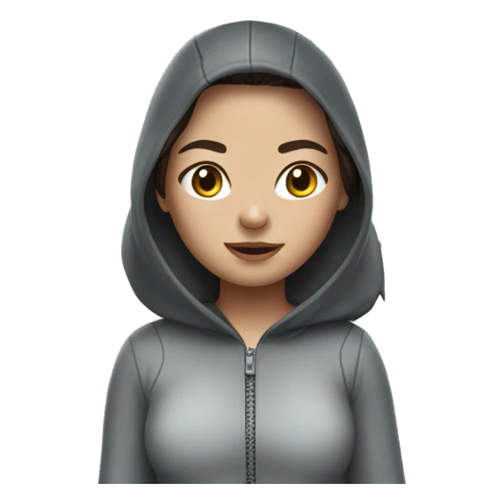 brunette girl in a shark onesie sticker