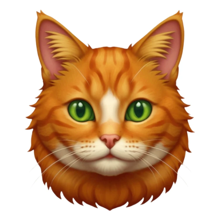 A high-resolution photo-realistic digital illustration of a ginger tabby cat, chest upward sticker