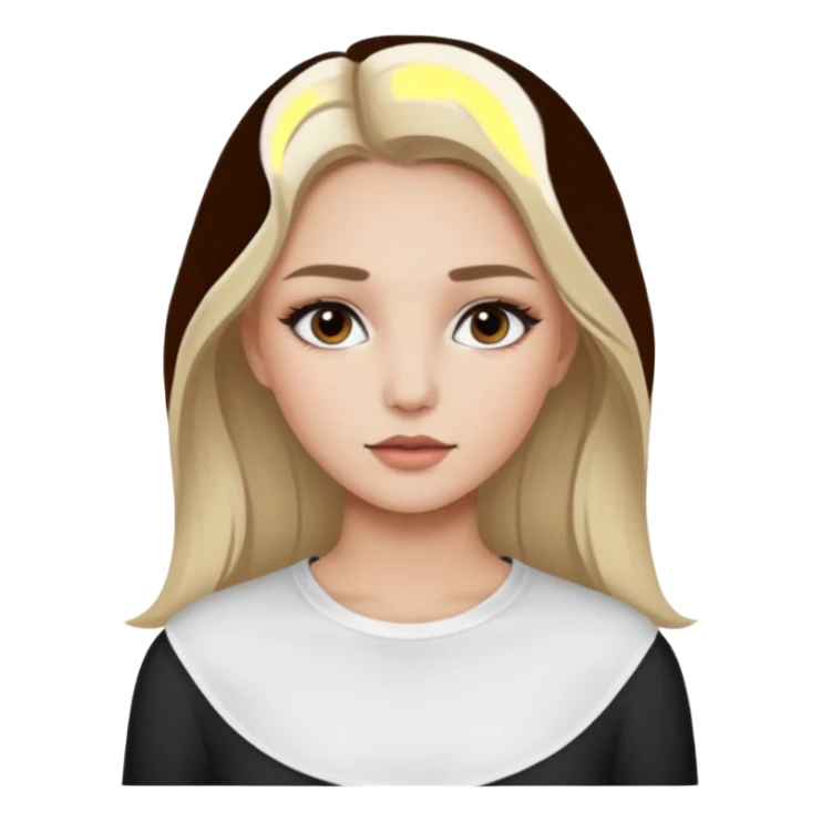 ragazza bionda cenere truccata con maglietta a maniche lunghe bianca sticker