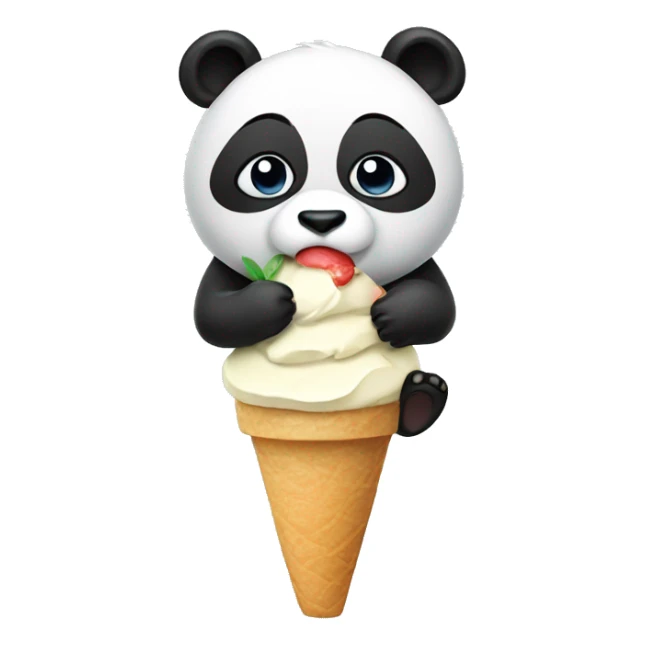 Panda eating ice cream sticker