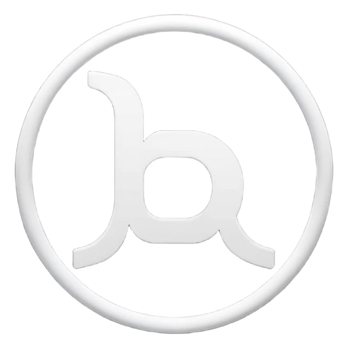 Black circle with “MB” written on in the middle of it. Nothing else sticker