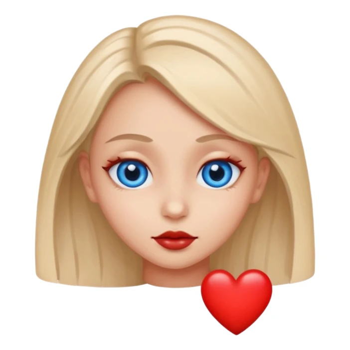 Cara enamorada con un ojo de corazón azul y el otro rojo  sticker