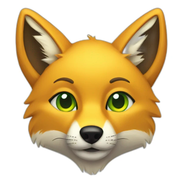 purple yellow fox furry green eyes yellow nose sticker