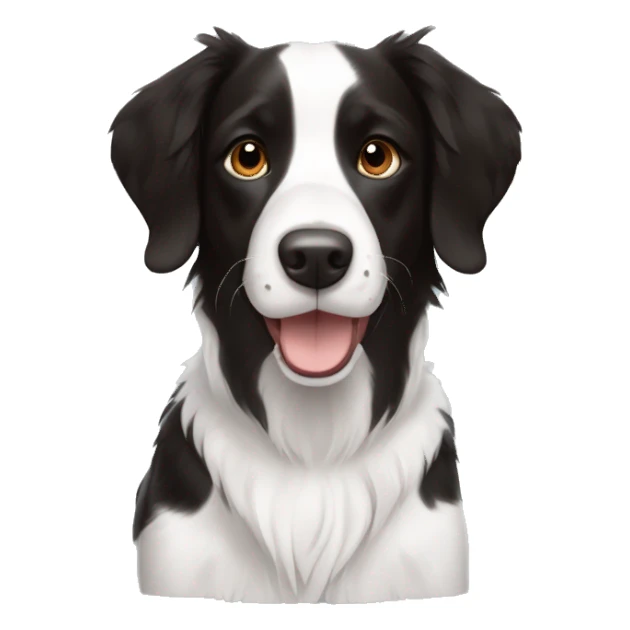 medium black and white crossbreed brittany spaniel and border collie with black face and black and white paws sticker