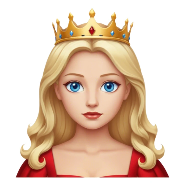 blonde queen blue eyes, red dress sticker