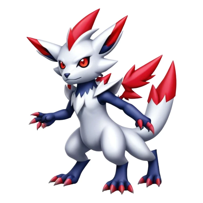 Cool Edgy Shiny Digimon-Weavile-Absol-Zangoose-hybrid full body sticker