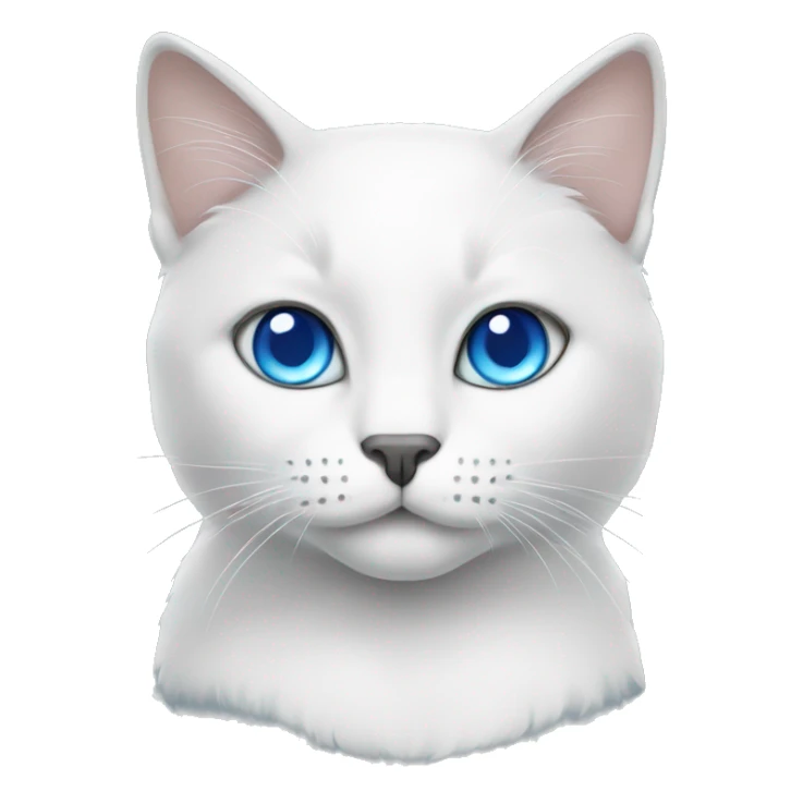 White and grey cat with blue eyes  sticker