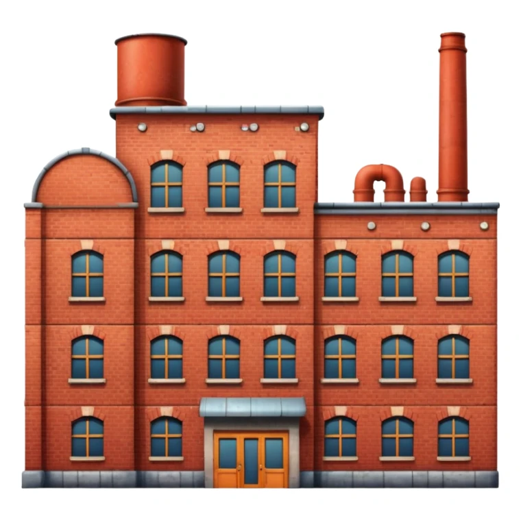 old factory made of bricks without pipes sticker
