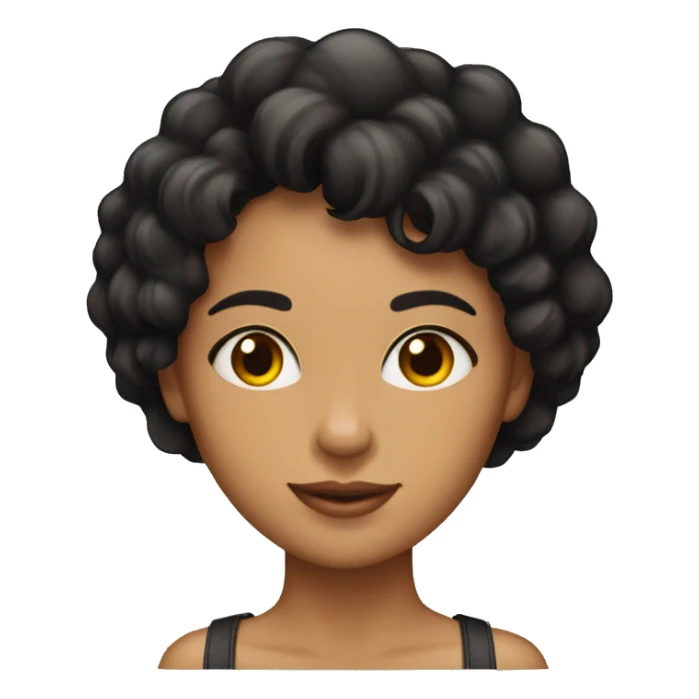 Mujer con pelo negro corto piel morena clara  sticker