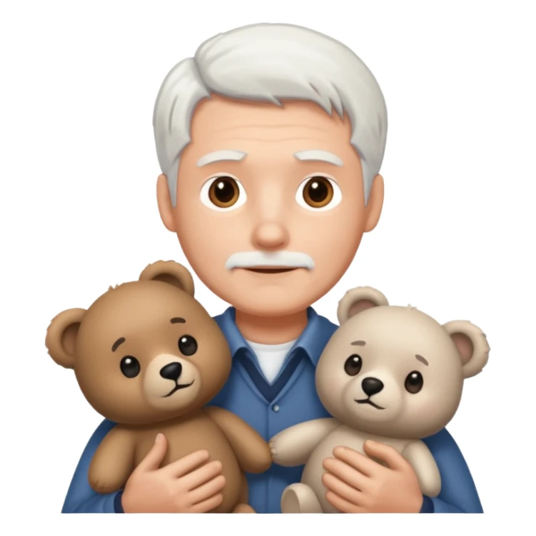 M'en with bear and white hair sticker
