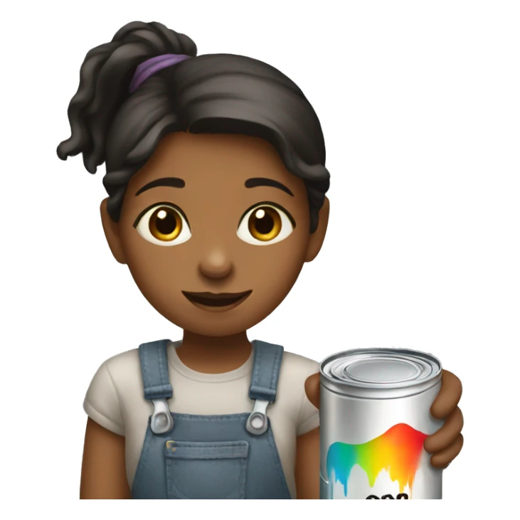 girl with can of paint sticker