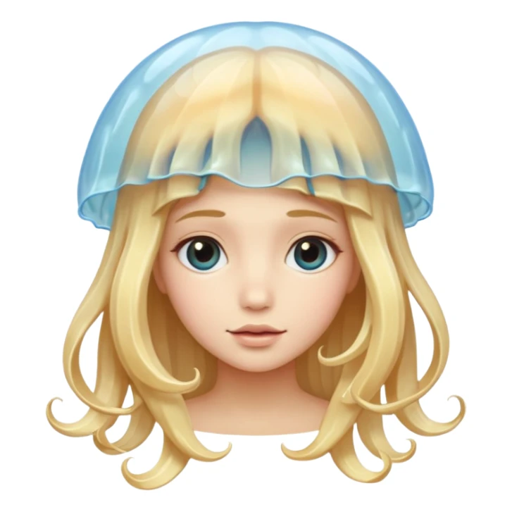 Girl with blond hair as a jellyfish  sticker