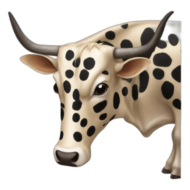 SPOTTED LONGHORN COW LONG LONG LONG sticker
