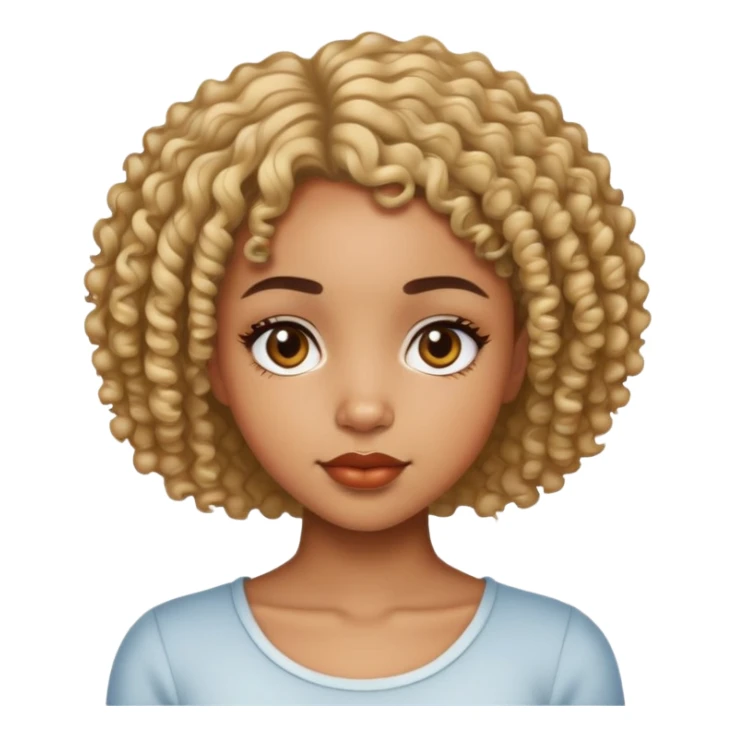 Light skin pretty black girl with short curly hair  sticker