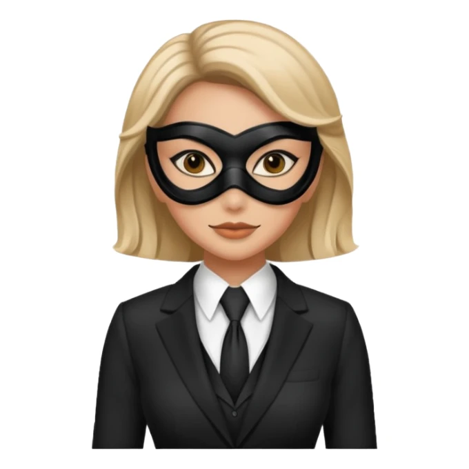  woman in suit and mask sticker