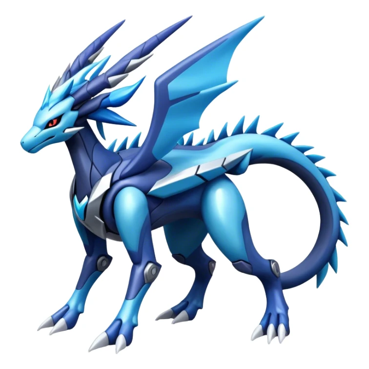 Futuristic Kyurem-dialga-suicune-hybrid, full body sticker