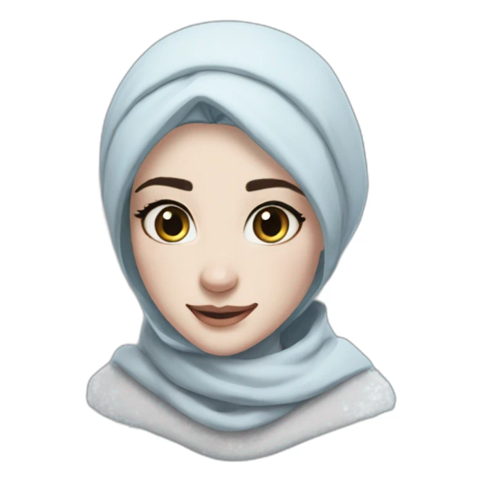 Twitch emote elsa hijabi princess realistic freckles winter sticker