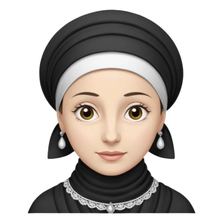 orthodox jewish woman with tichel kercheif circa. 1890 make into greyscale older sticker
